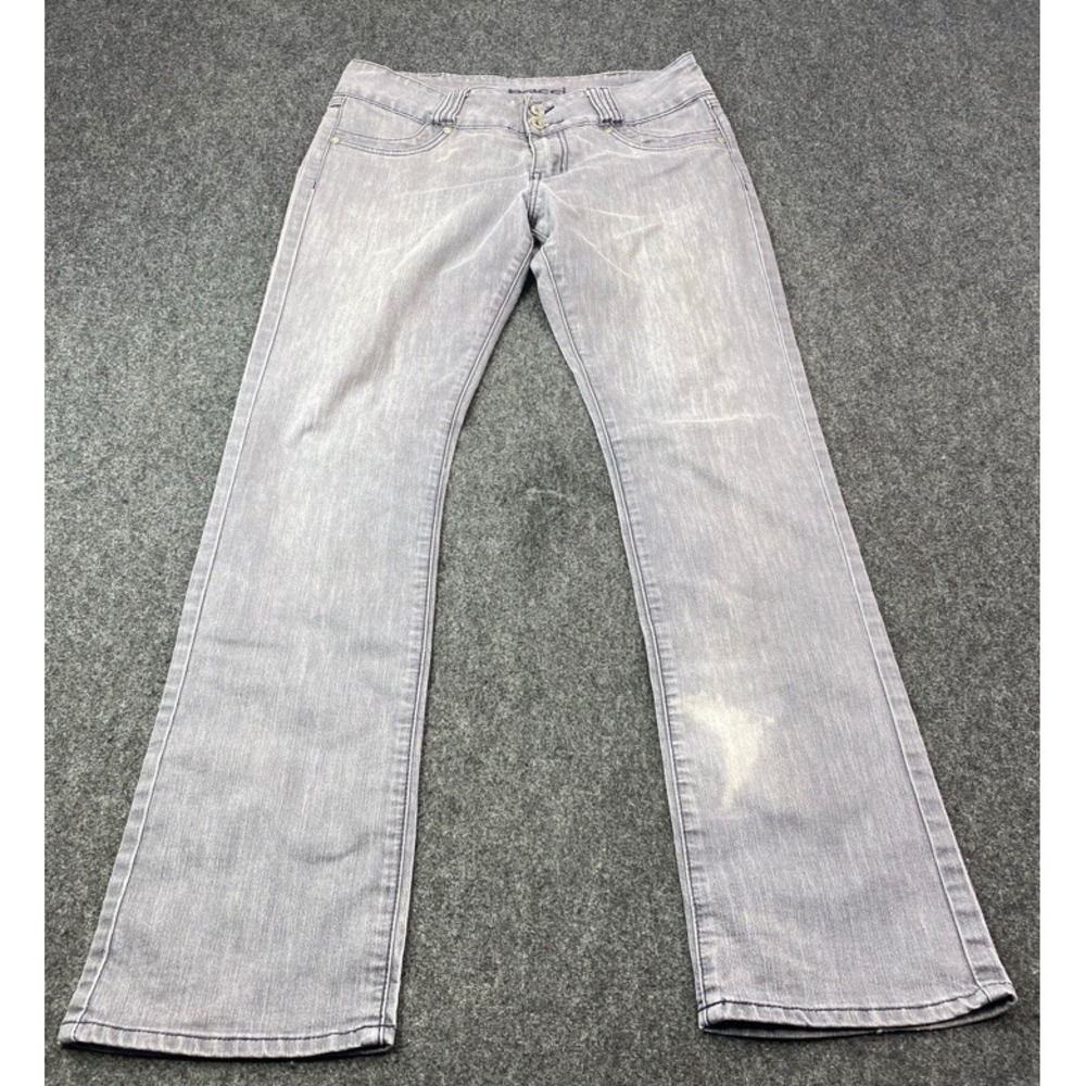Bacci Jeans Women 13/14 Gray Low Rise Flare Stretch Denim Pants